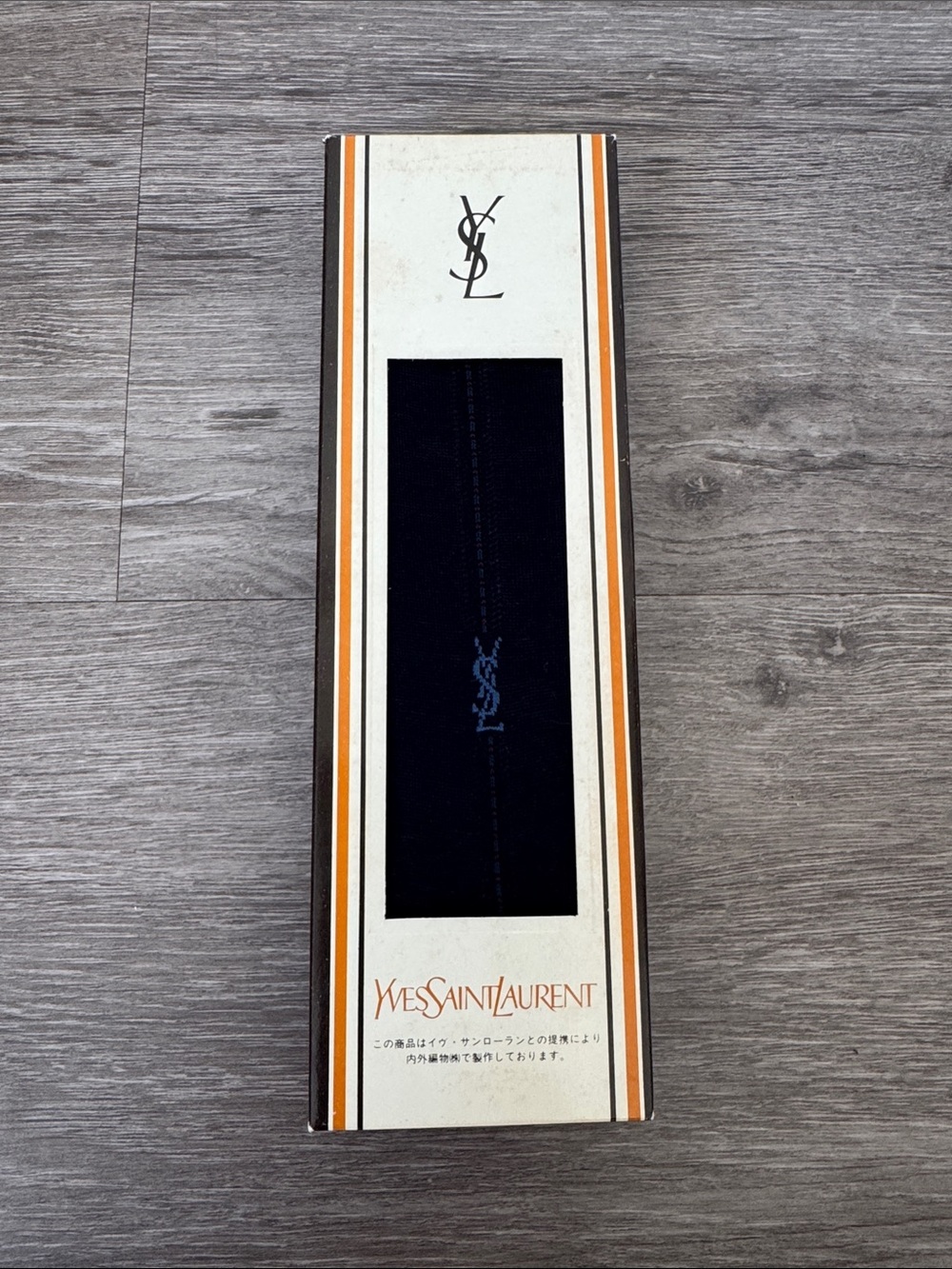 Vintage Yves Saint Laurent Navy 100% Cotton Men’s Socks in Original Sealed Box